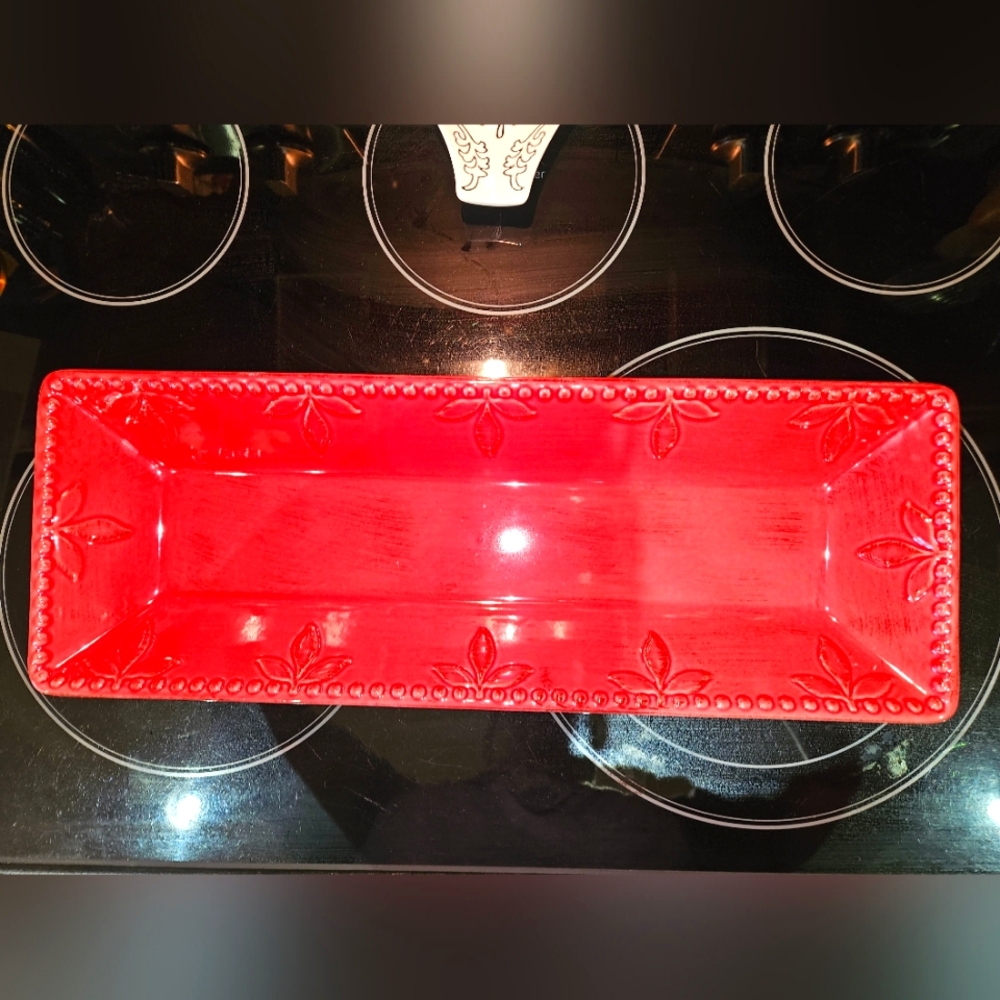 19" x  7" Sorrento Signature Gorgeous Deep Red Stoneware Serving Dish